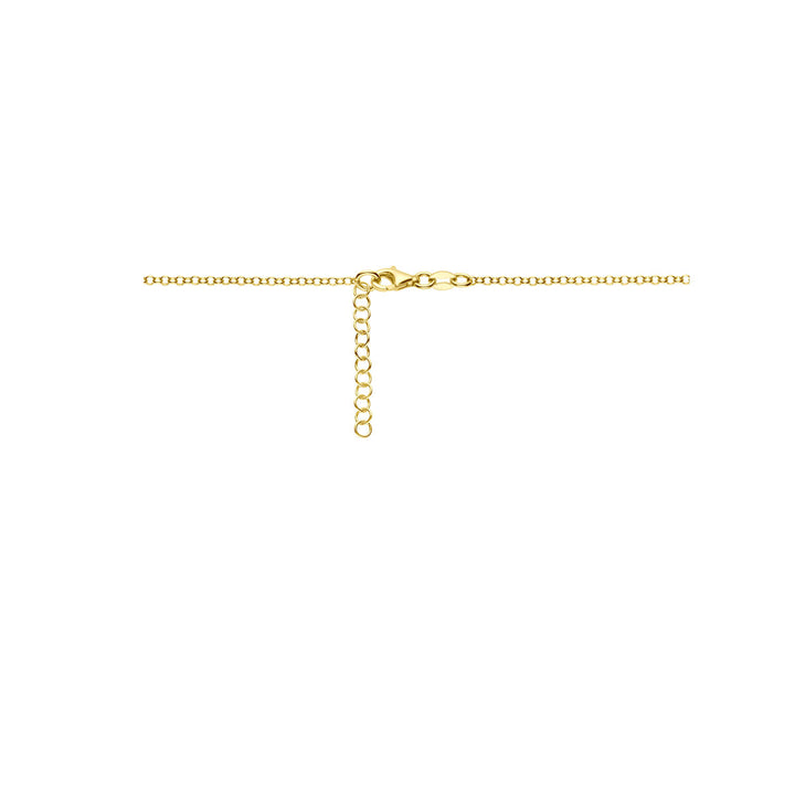 collier parels en bolletjes 42 + 3 cm zilver verguld (geel)
