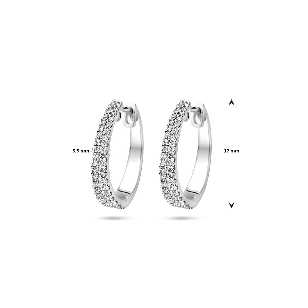 klapoorki diament h si 3,5 mm rura 14K białe złoto