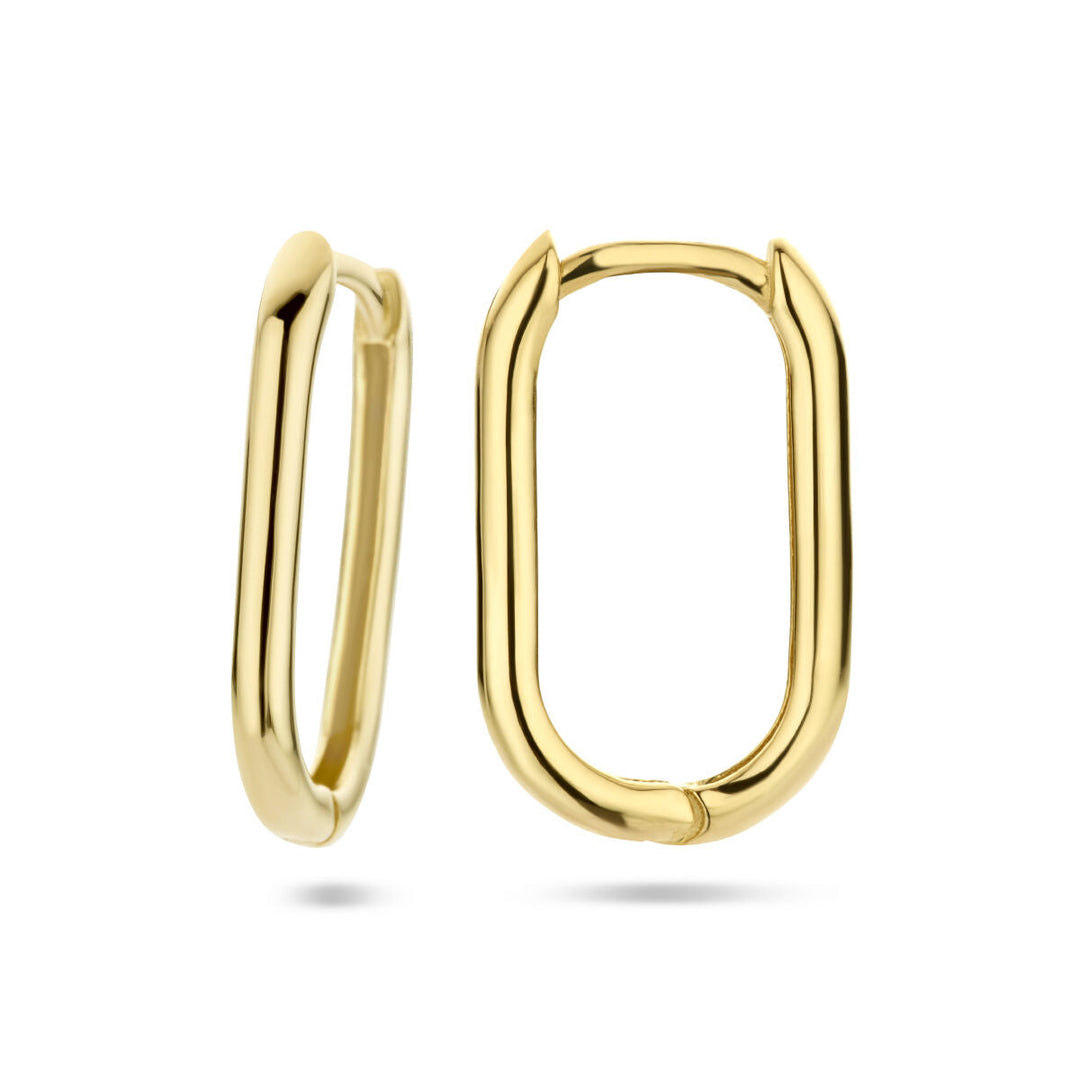 klapoorringen paperclip 14K geelgoud