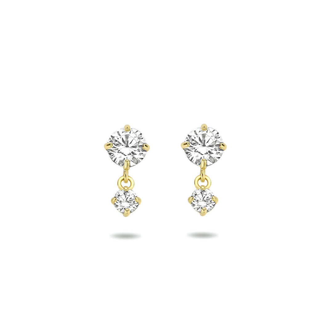 oorhangers zirkonia 14K geelgoud