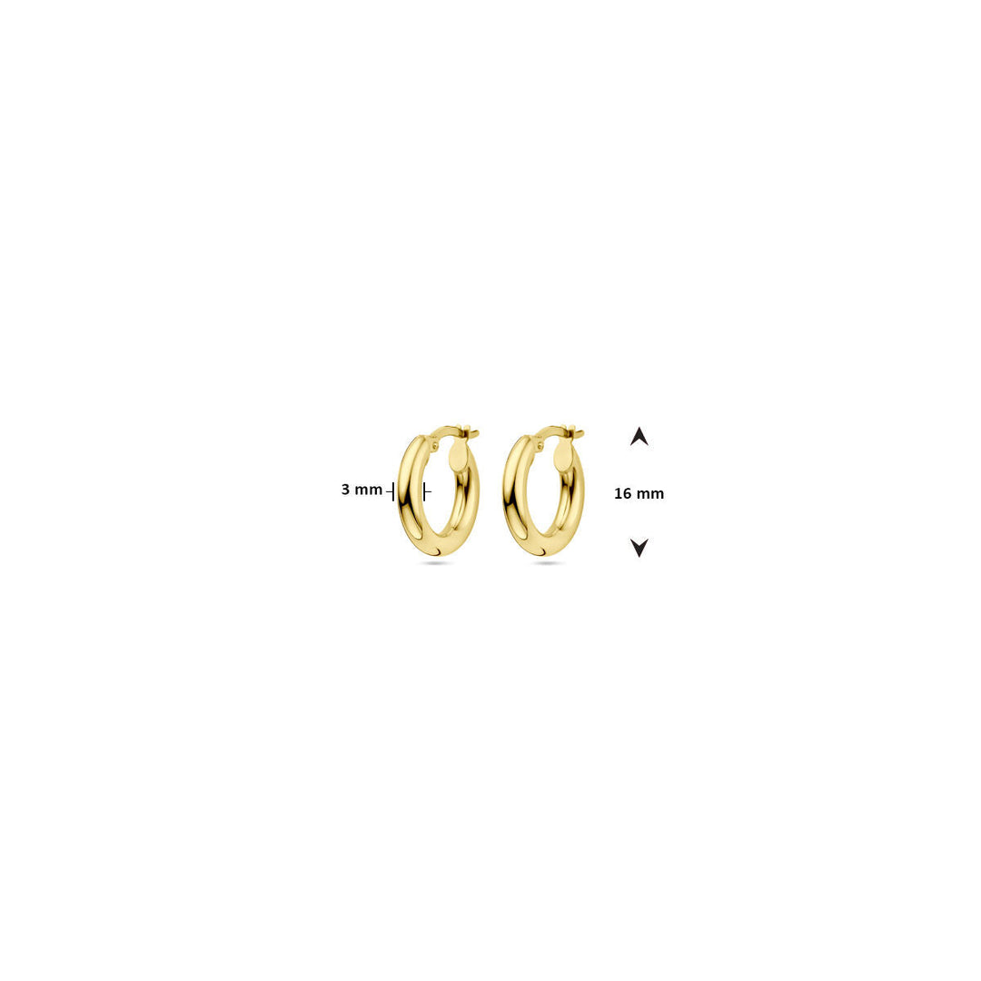 kolczyki koła rurka 14K żółte złoto 3.0mm