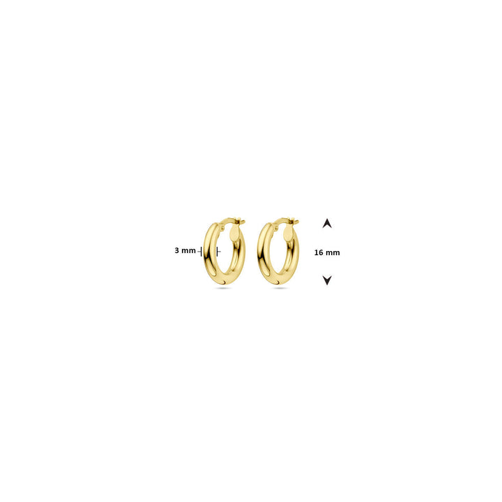 kolczyki koła rurka 14K żółte złoto 3.0mm