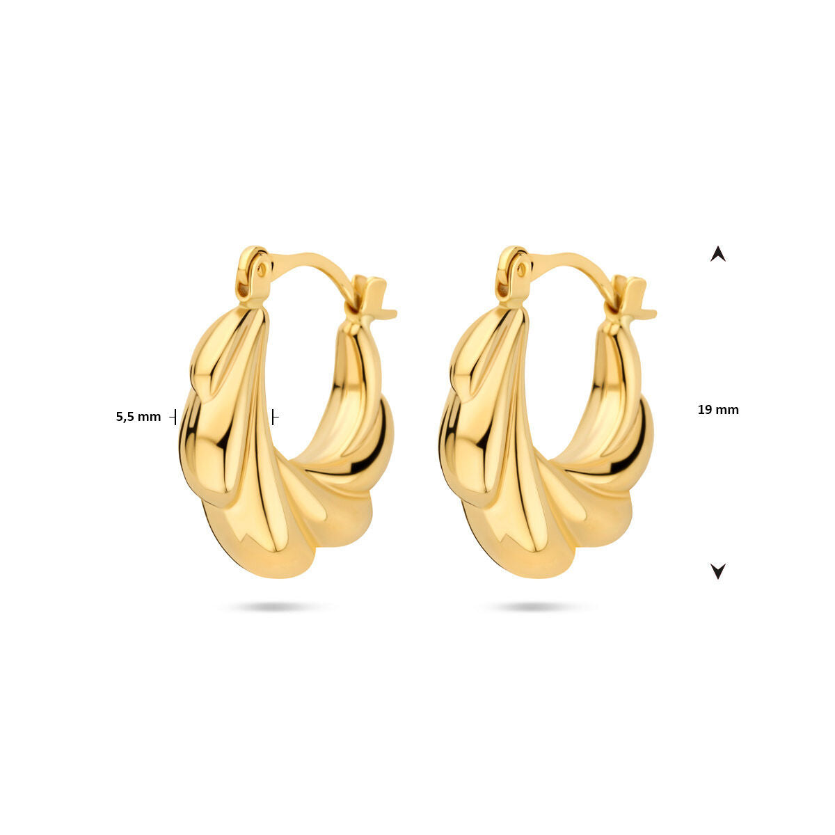 kolczyki koła 19 mm 14K żółte złoto