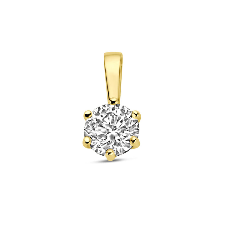 hanger zirkonia 14K geelgoud