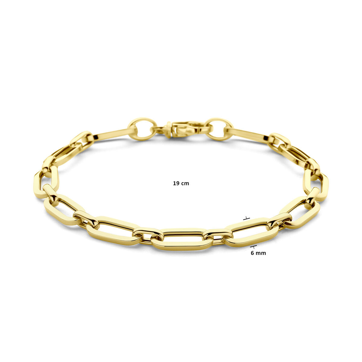 bransoletka paperclip 6,0 mm 19 cm 14K żółte złoto