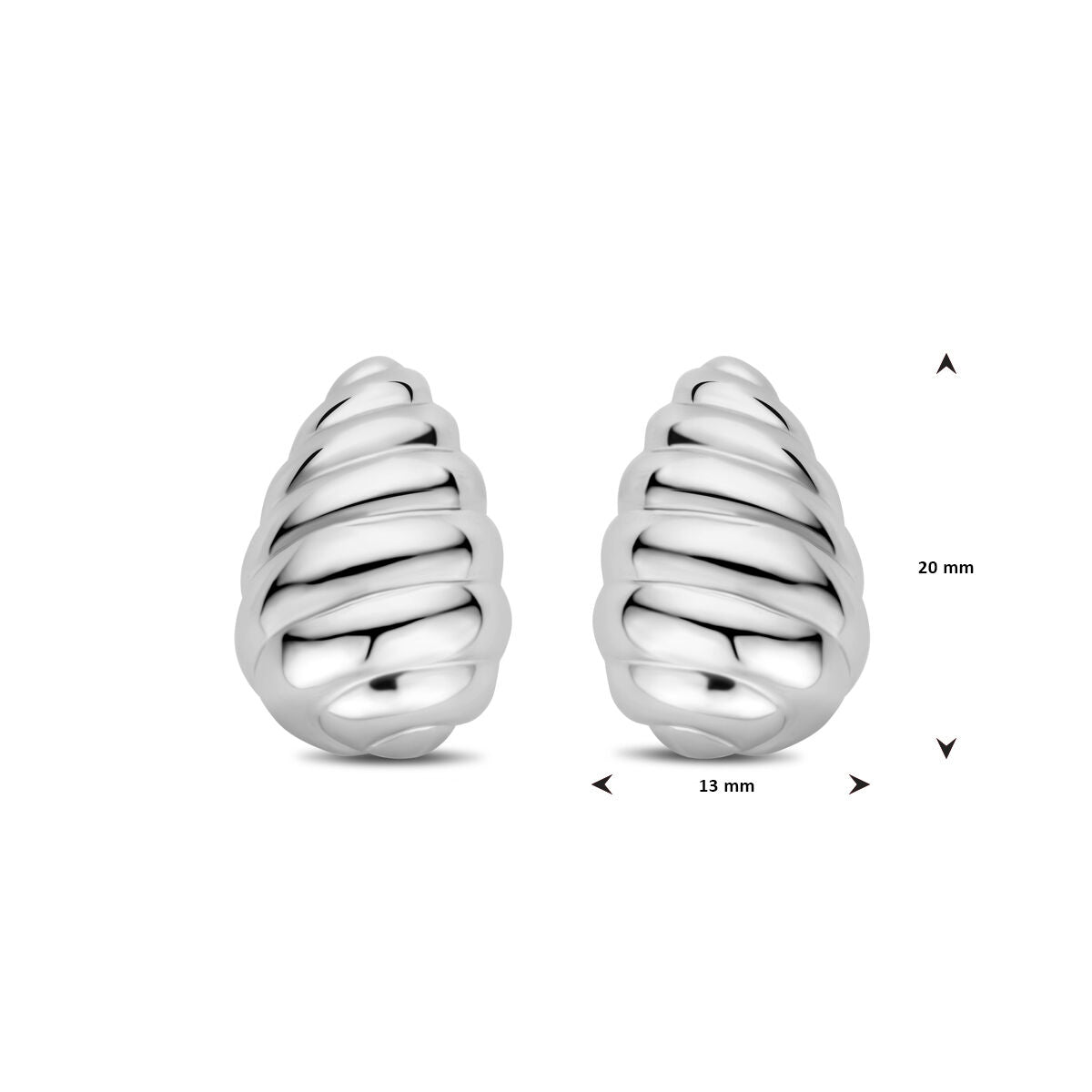 kolczyki wkrętki kropla skręcona 20 mm srebro rodowane