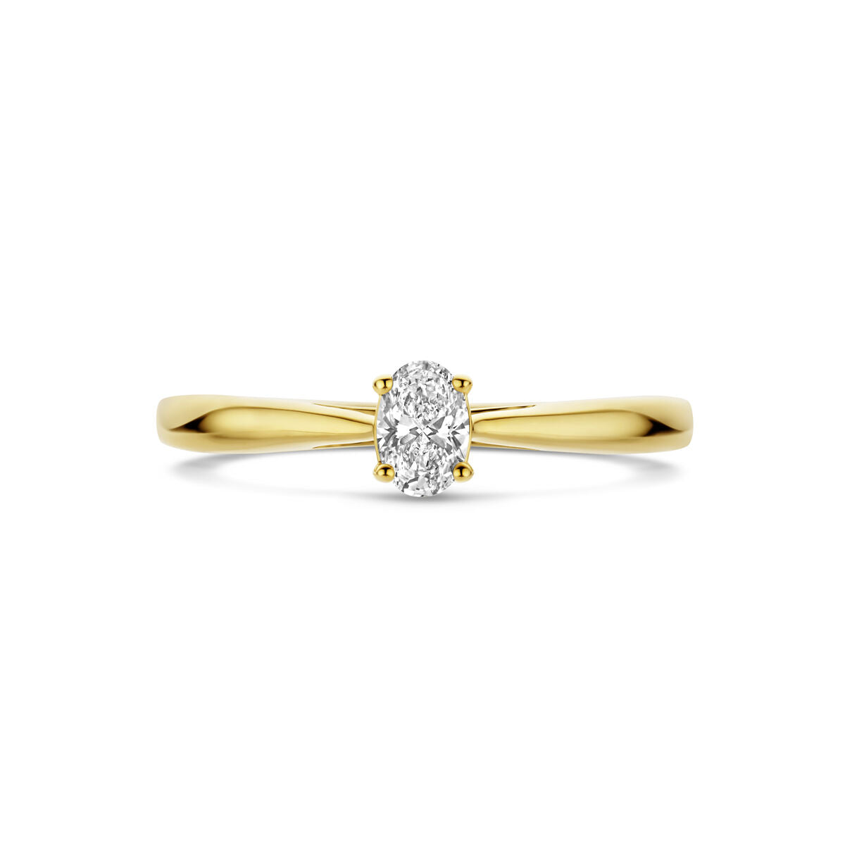 pierścionek z lab-grown diamentem 0.25ct h si 14K żółte złoto
