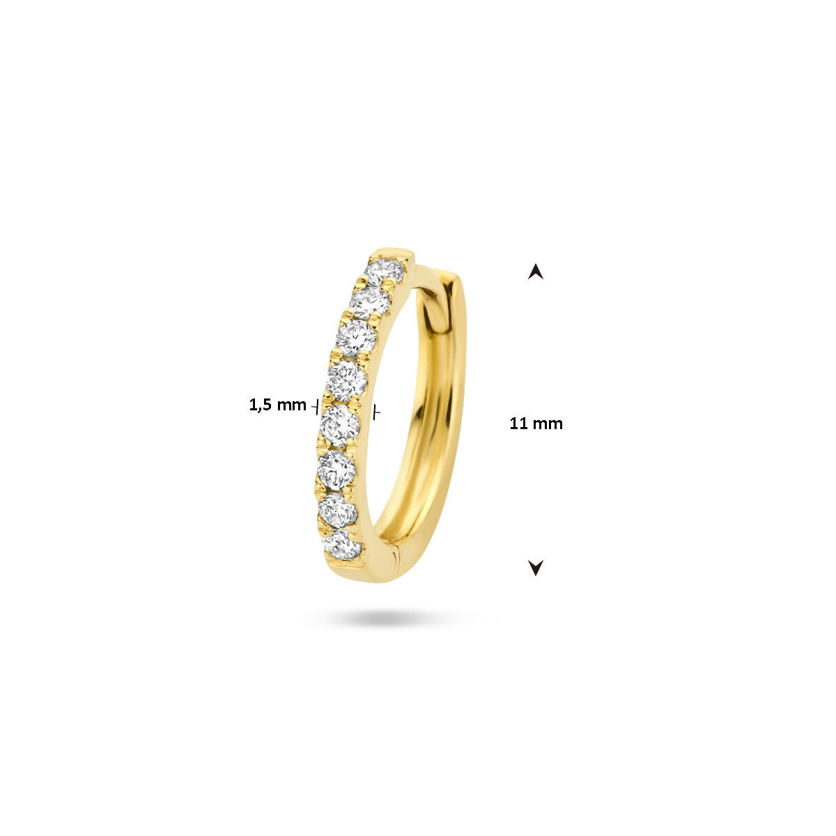 klapoorring diament 0.075ct g si per sztuka 14K żółte złoto