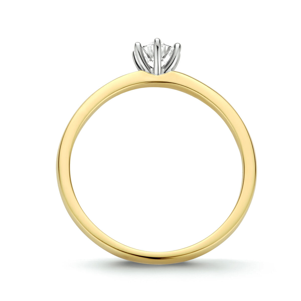 pierścionek diament 0.25ct h si 14K bicolor złoto żółte/białe