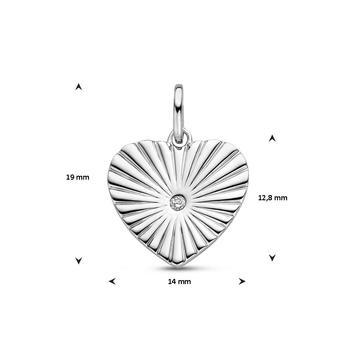 wisiorek serce diament 0.015ct j p1 srebro rodowane