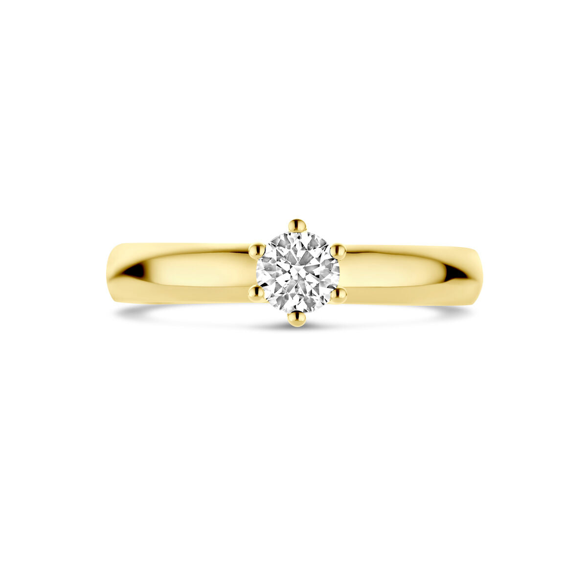 pierścionek z diamentem 0.33ct h si 14K żółte złoto