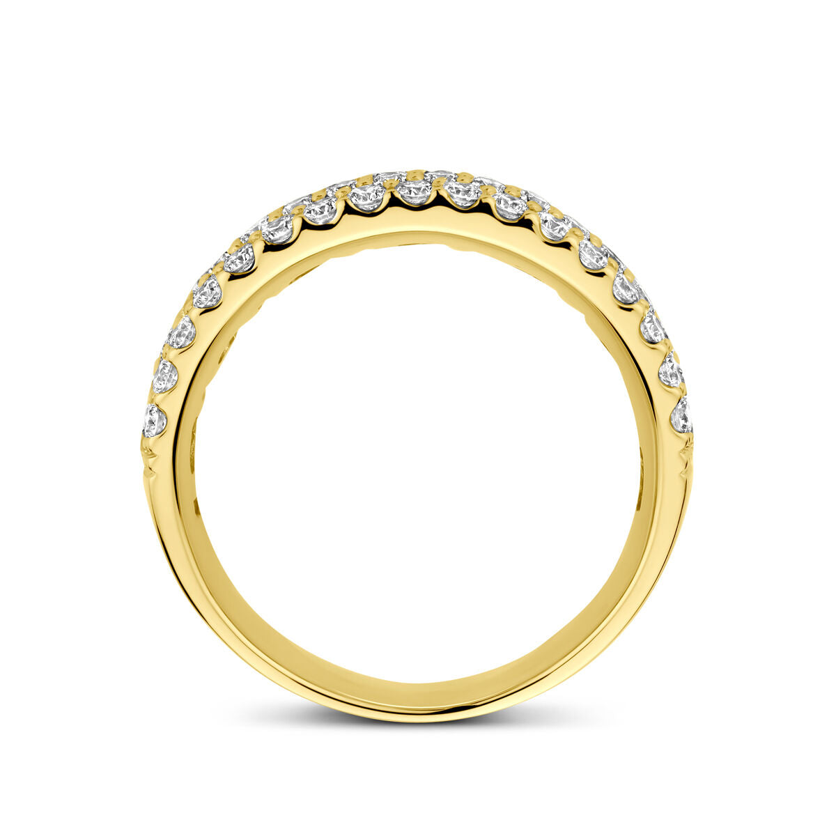 pierścionek diament 1.13ct h si 14K żółte złoto