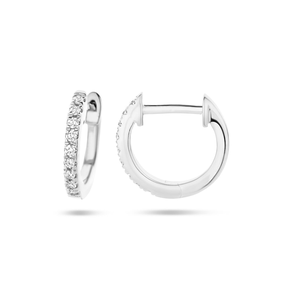 klapoświnki diament 0.06ct (2x 0.03ct) h si 14K białe złoto