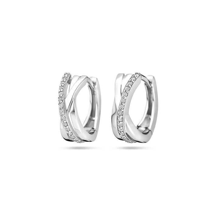 klapoorringen 13 mm zilver gerhodineerd