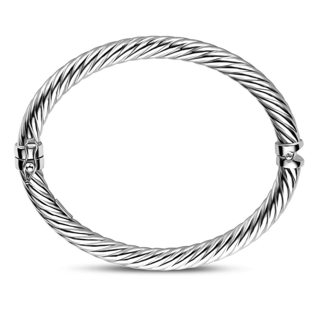 Srebrna bransoletka bangle 925 rodowana