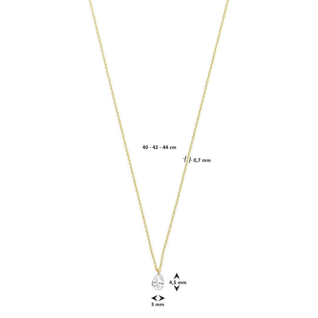 collier diamant 40 – 42 – 44 cm 0.20ct g si 18K geelgoud