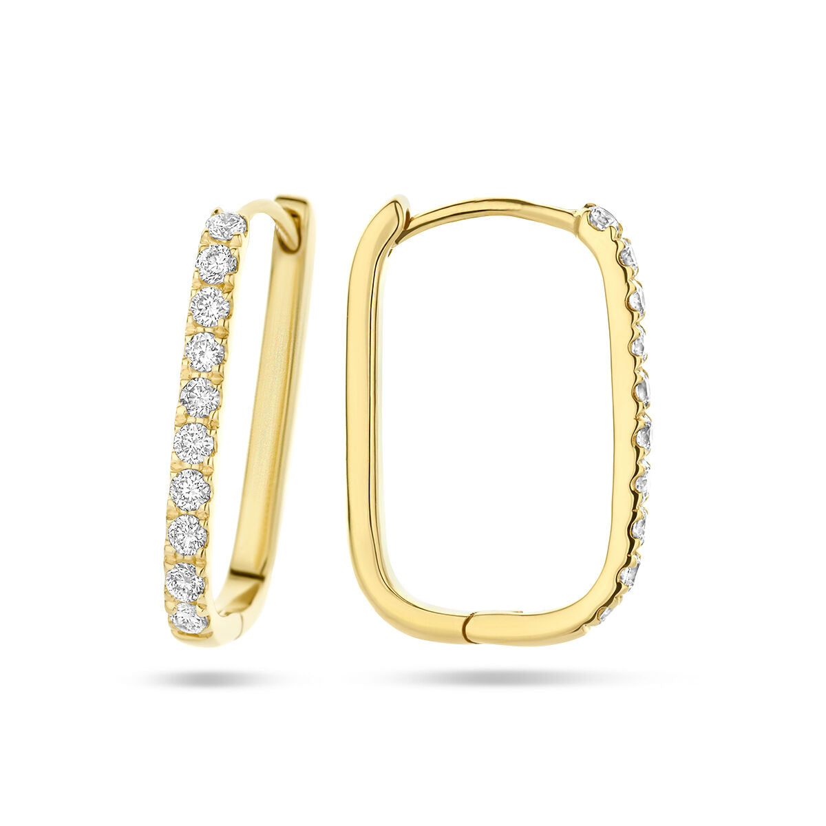 klapożki paperclip diament 0.22ct (2x 0.11ct) h si 14K żółte złoto