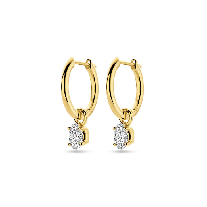 oorringen lab grown diamant 0.5ct (2x 0.25ct) h si 14K geelgoud