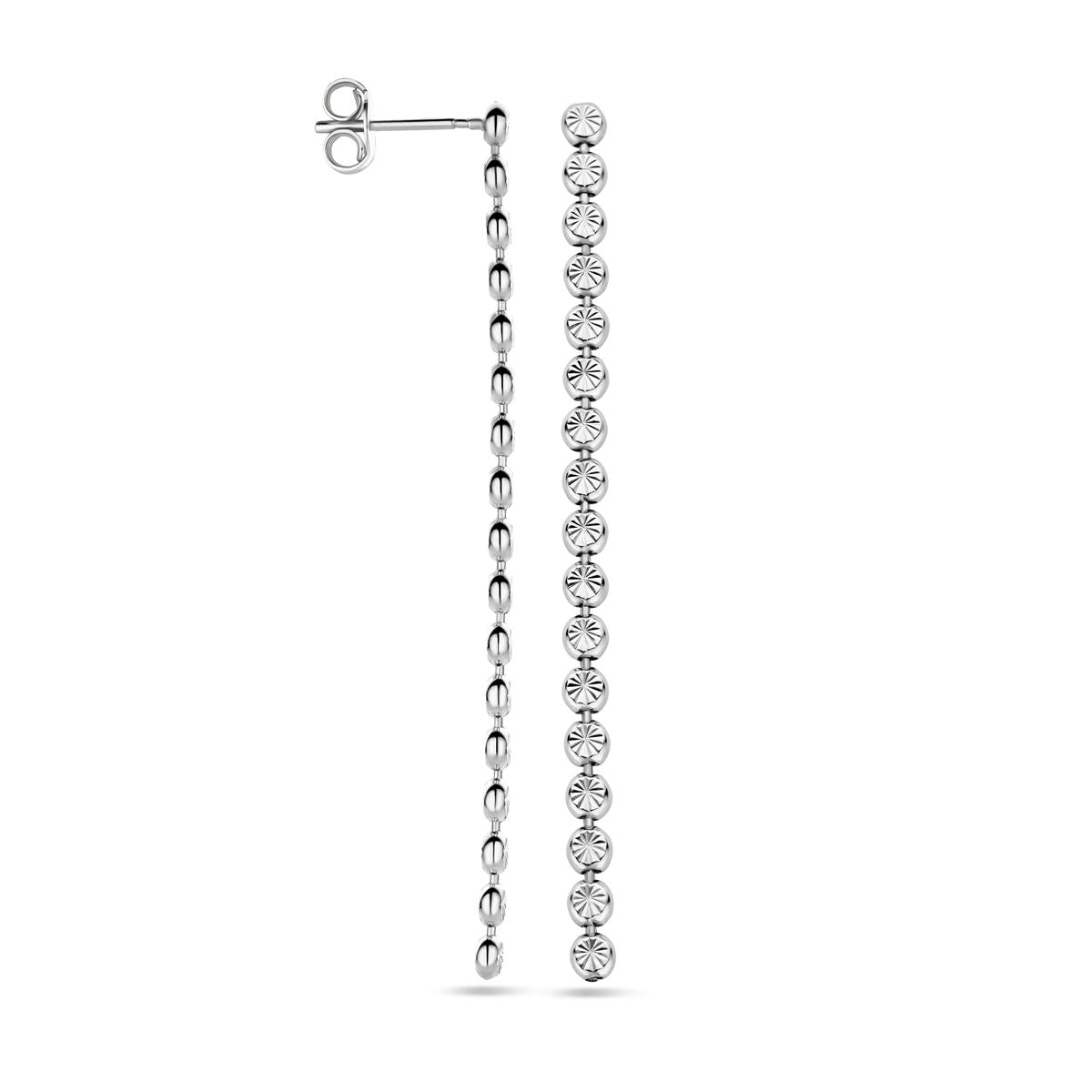 kolczyki z diamentami 55 mm srebro rodowane