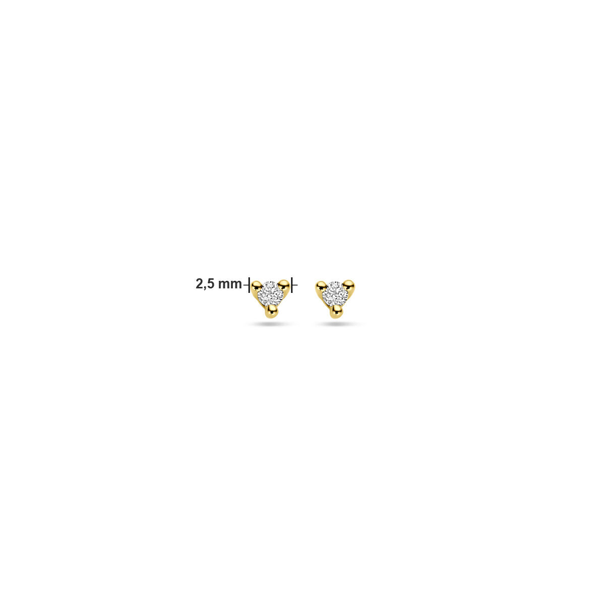 kolczyki wkrętki diament 0.04ct (2x 0.02ct) h p1 14K żółte złoto