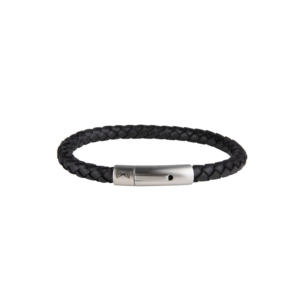 Leren armband heren - Iron Single String Black
