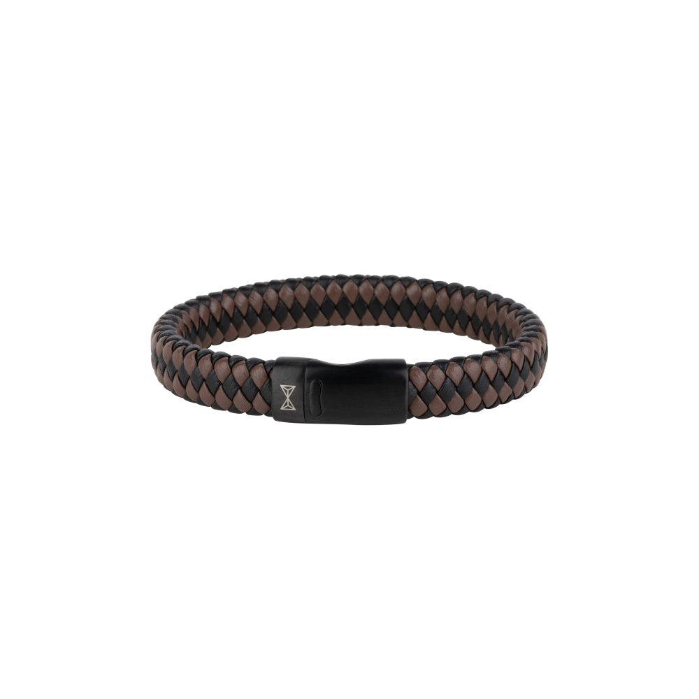 Leren armband heren - Iron Jack Black-Brown-on-Black