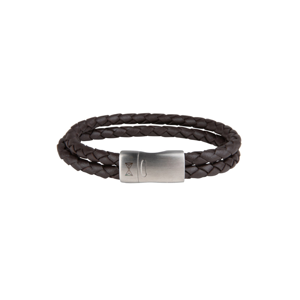 Leren armband heren - Iron Double Shot Brown