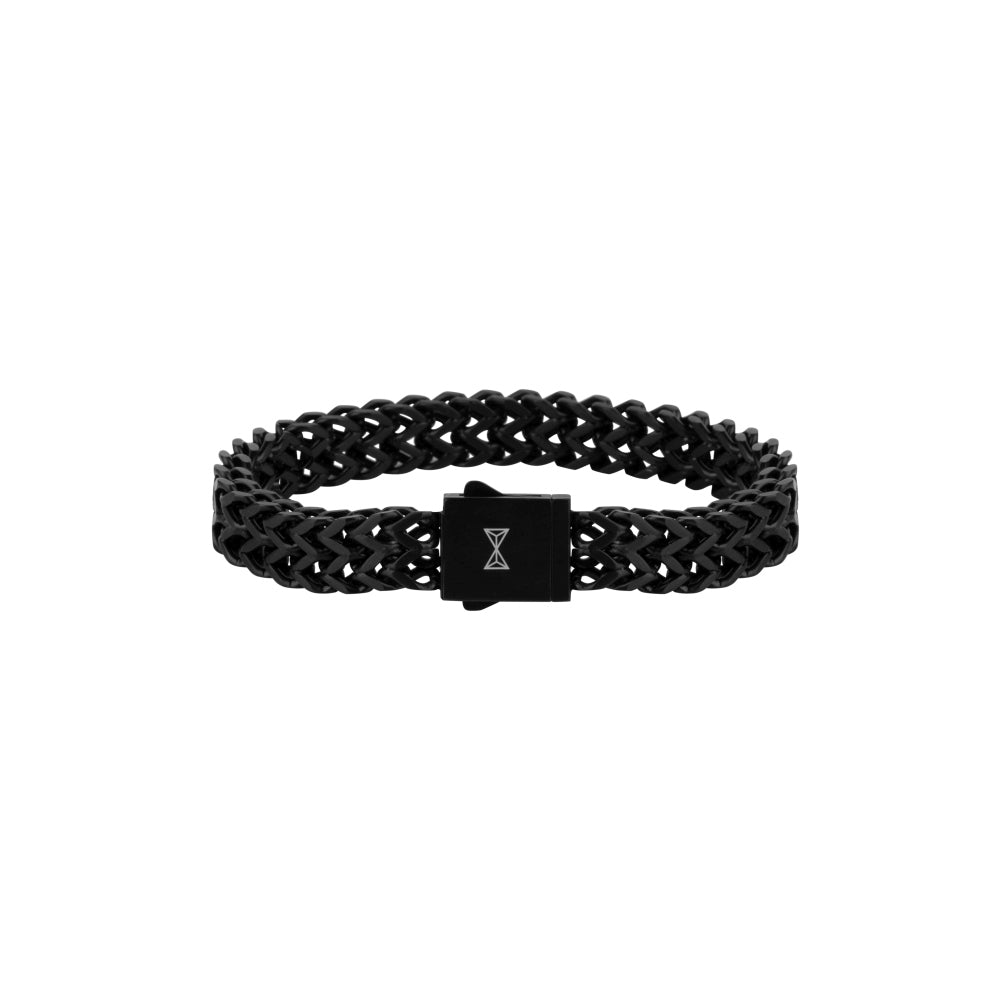 Stalen heren armband Double V – Noir