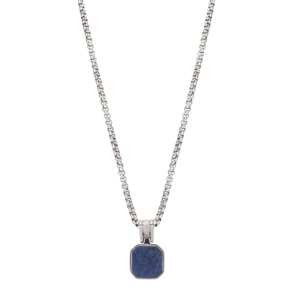 Zilveren ketting heren - Necklace Rolo Lapis Rocks