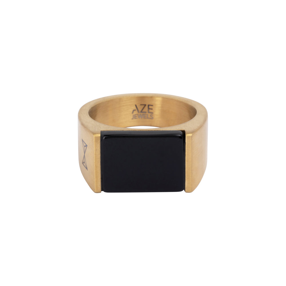 Ring Signet Stone Onyx - Dore