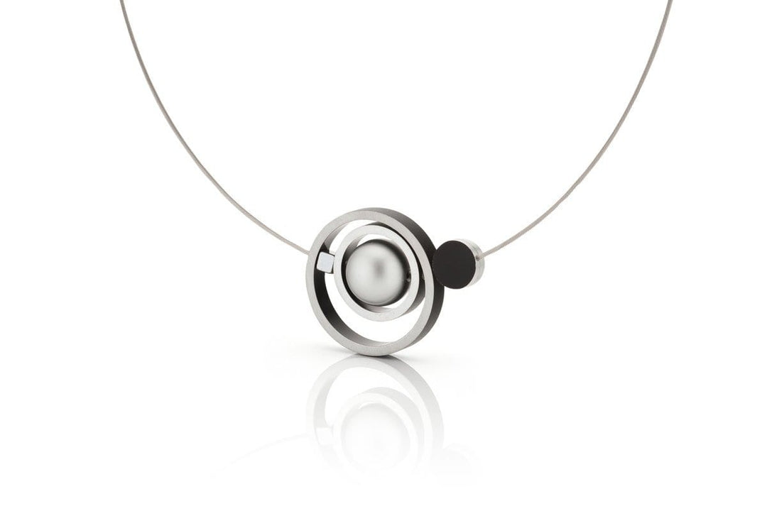 Collier Ringen in elkaar Zwart C187Z