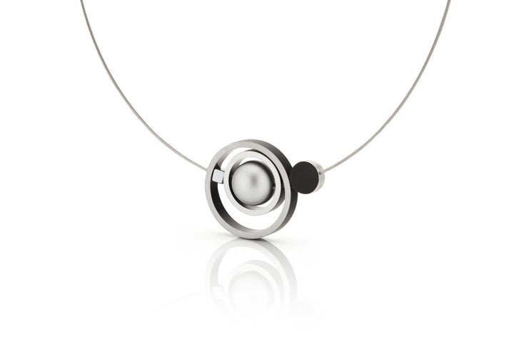 Collier Ringen in elkaar Zwart C187Z