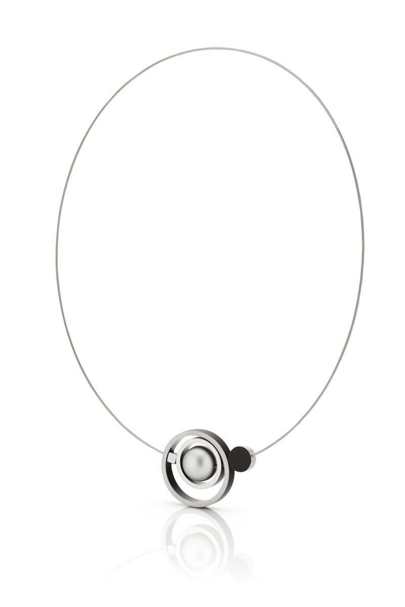 Collier Ringen in elkaar Zwart C187Z