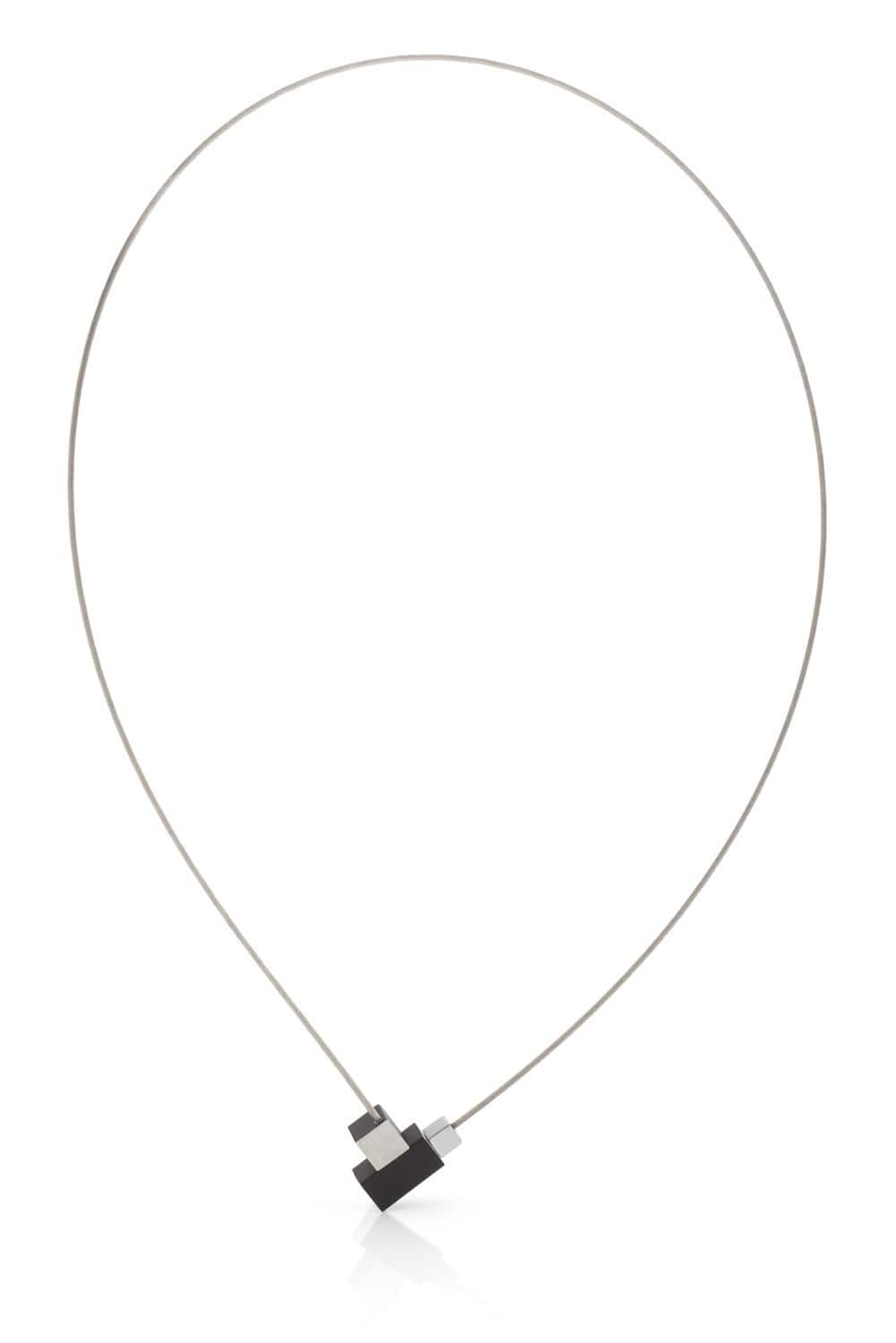Collier Vierkantje en rechthoekje Zwart C206Z
