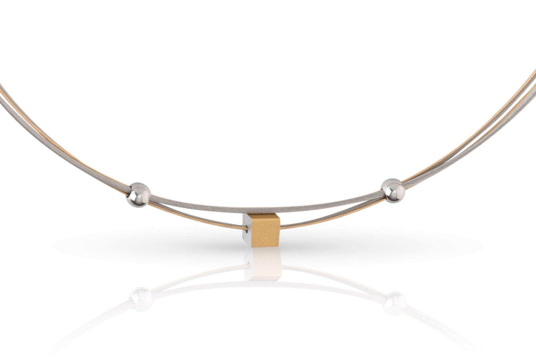 Collier Klein Kubusje Goudkleurig C230G