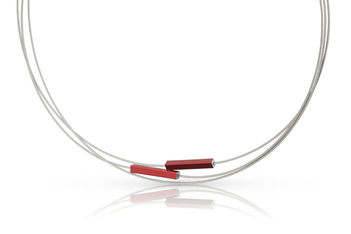 Collier Staafjes Rood C243R