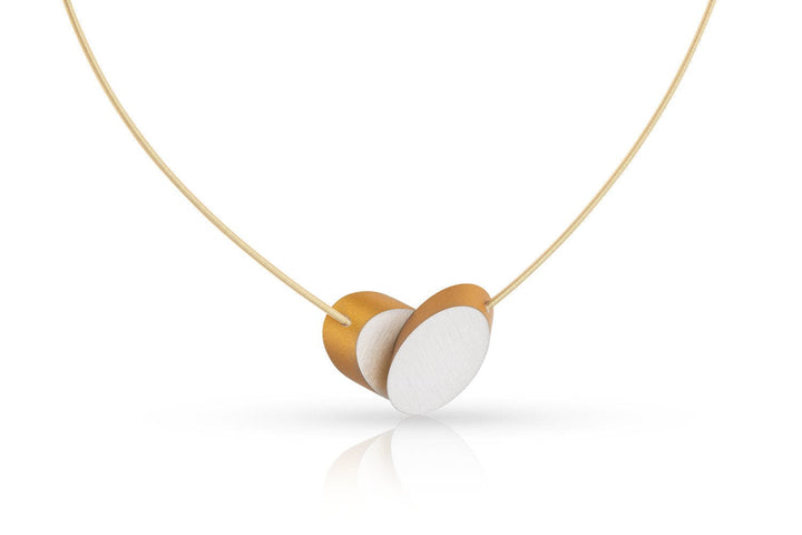 Collier Ovaaltjes op elkaar Goudkleurig|Geel C244G