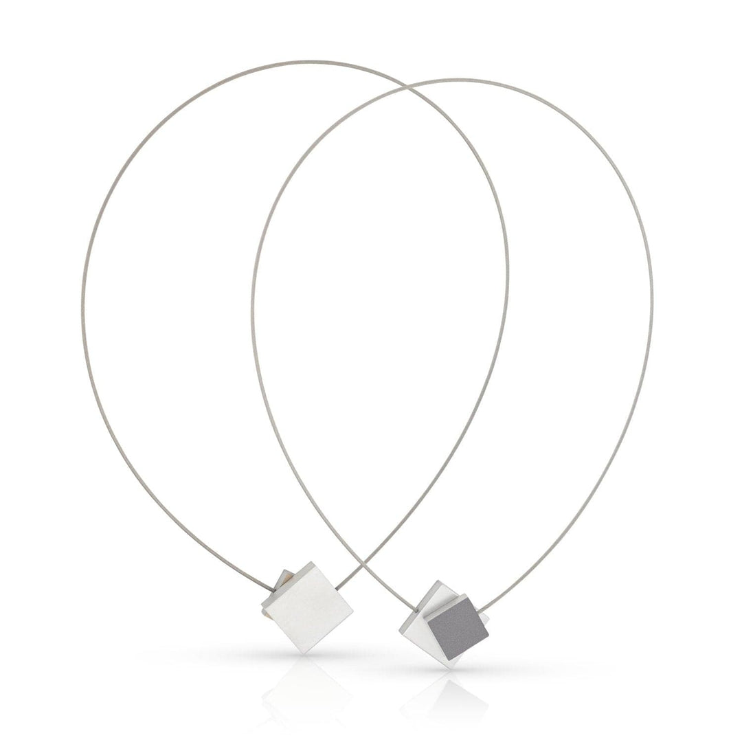 Collier Vierkant met gekleurd vierkant C263AG
