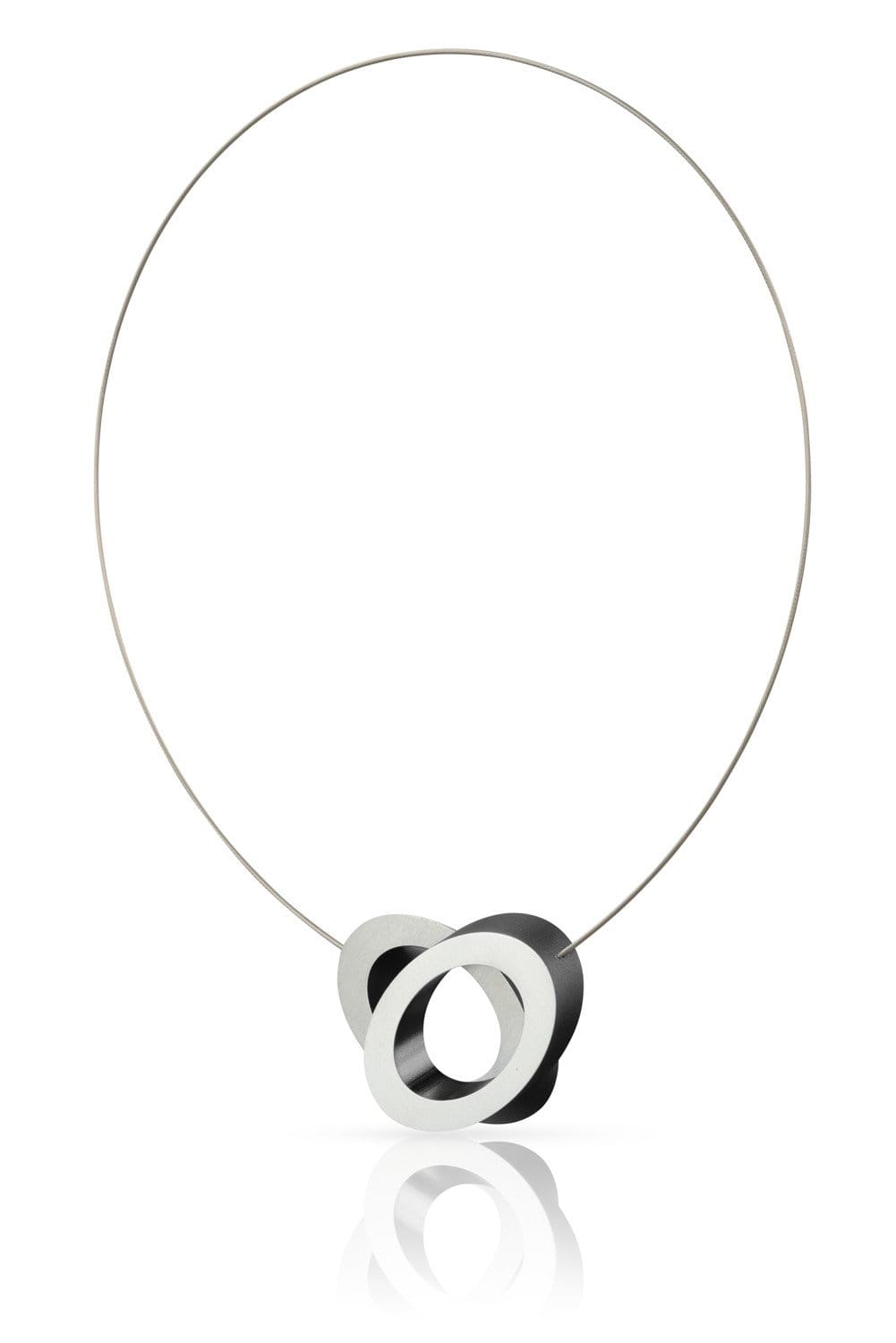 Collier Ovalen Zwart op elkaar C70Z