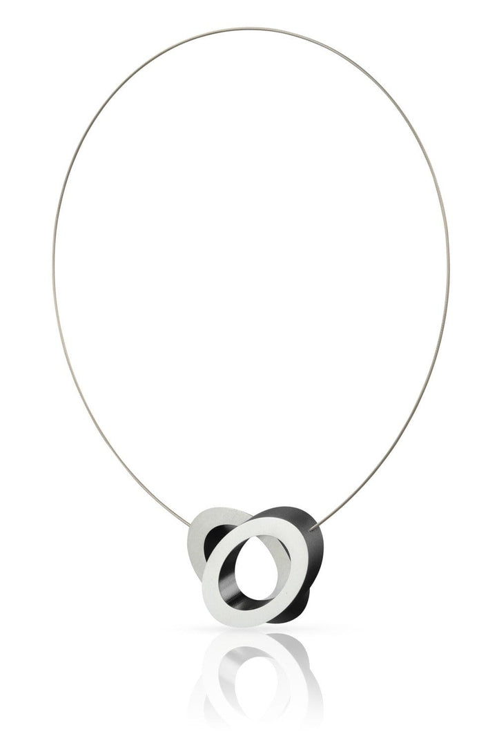 Collier Ovalen Zwart op elkaar C70Z