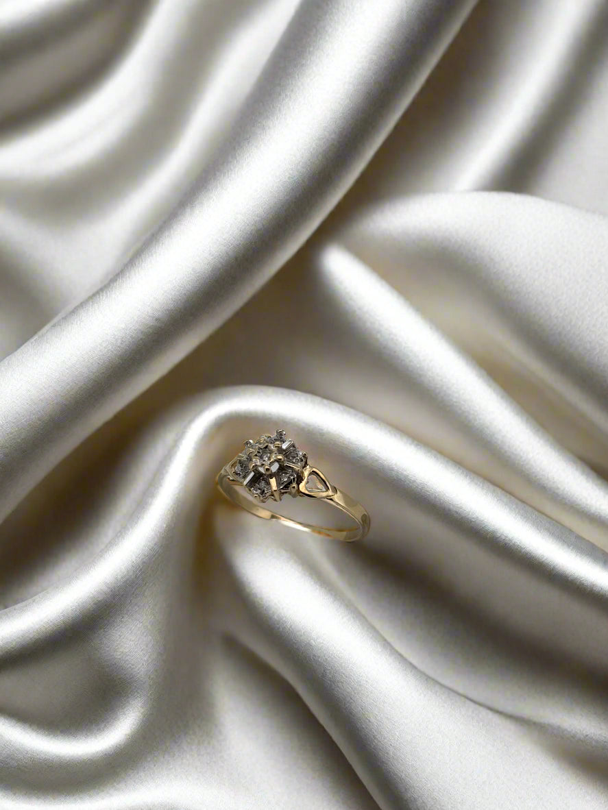 vintage złoty pierścionek 14k diament 1.3gr