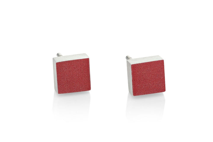 Oorsteker Klein vierkant Rood O37R