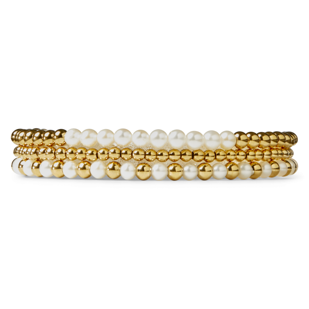 Bransoletka Damska Złoto Żółte - 3mm - Z Kulkami