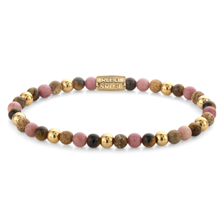 Winter Glow - 18 ct yellow gold ionplated - 4mm - Kralen Armband Dames