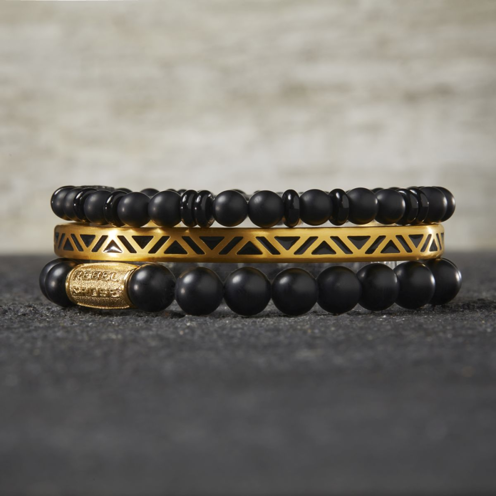 koraliki All-Black - 6mm - Męska bransoletka z koralików