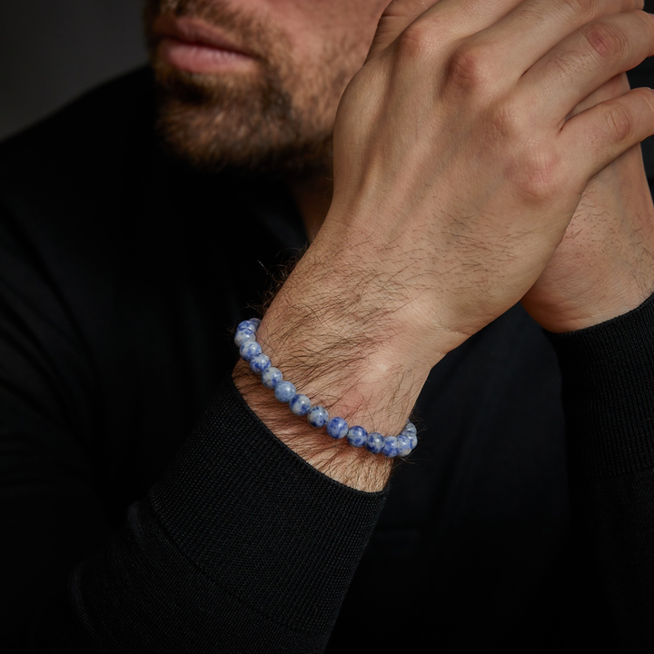 Dutch Delfts Blue - 8mm - Męska Bransoletka z Koralików