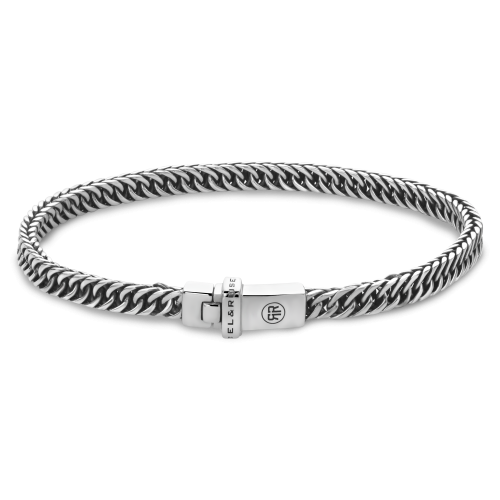 Srebrna bransoleta o splocie, szerokość 4 mm, z zapięciem, 14,80 g.