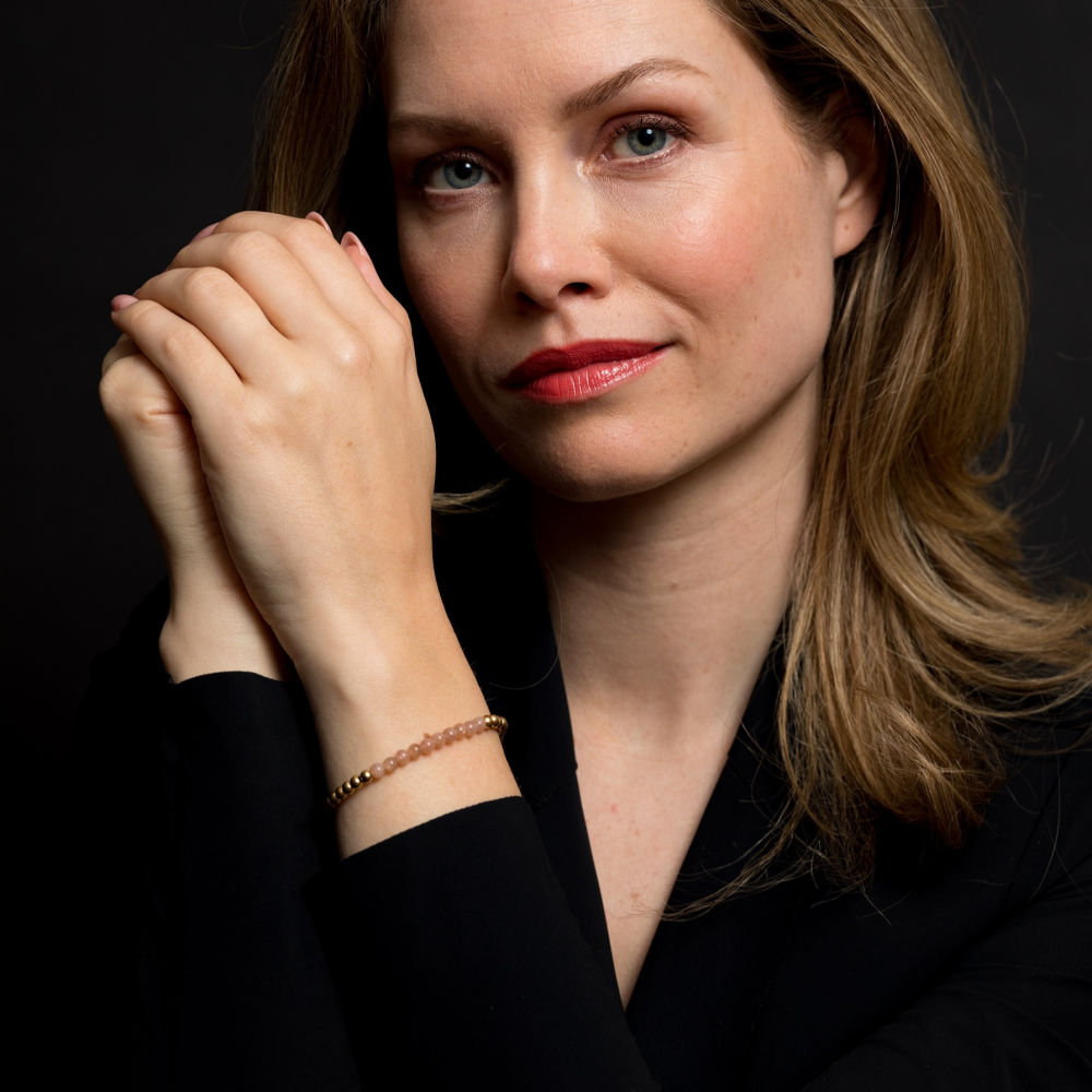 Słoneczny kamień spotyka Żółte Złoto - 4mm - Bransoletka Damska