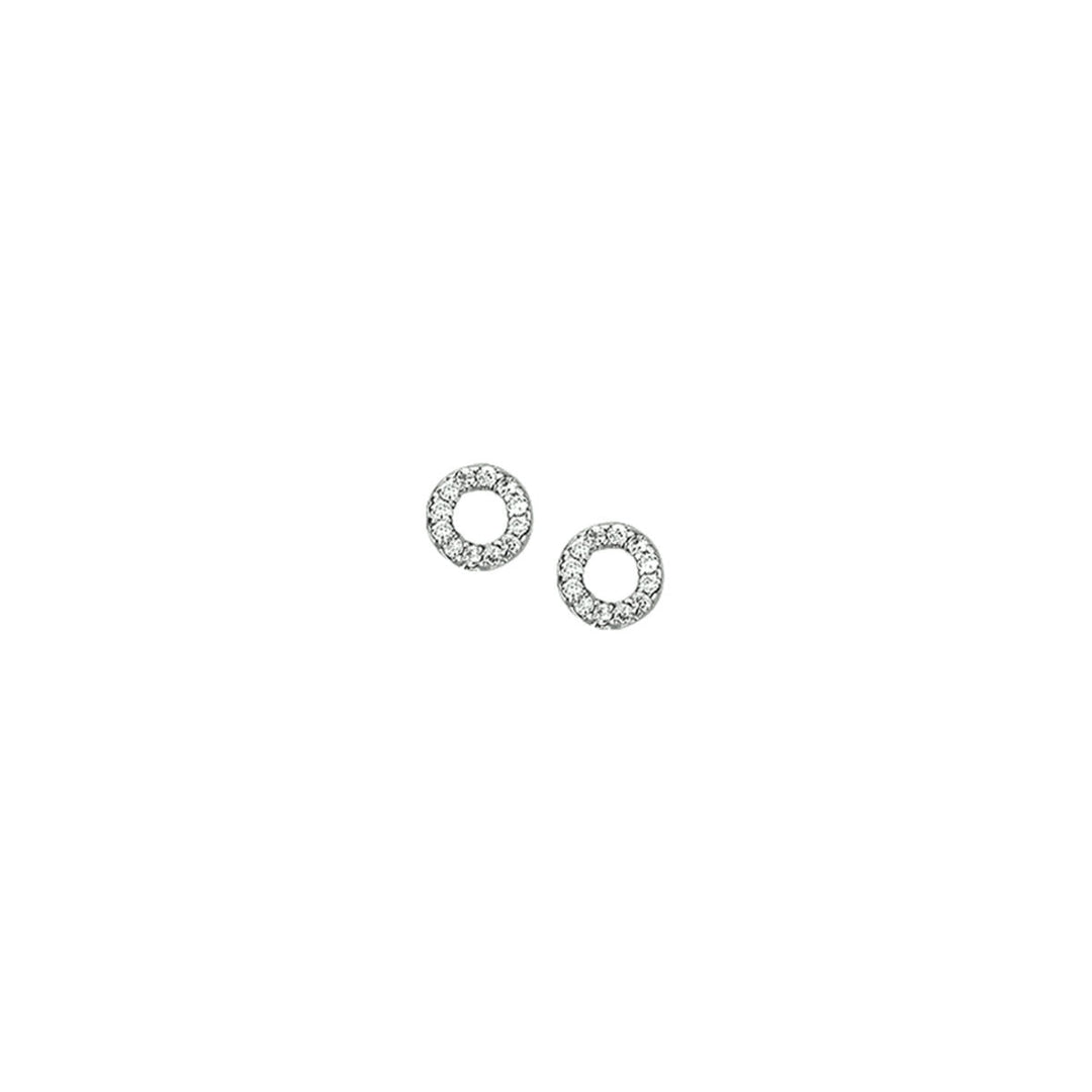 oorknoppen zirkonia zilver gerhodineerd