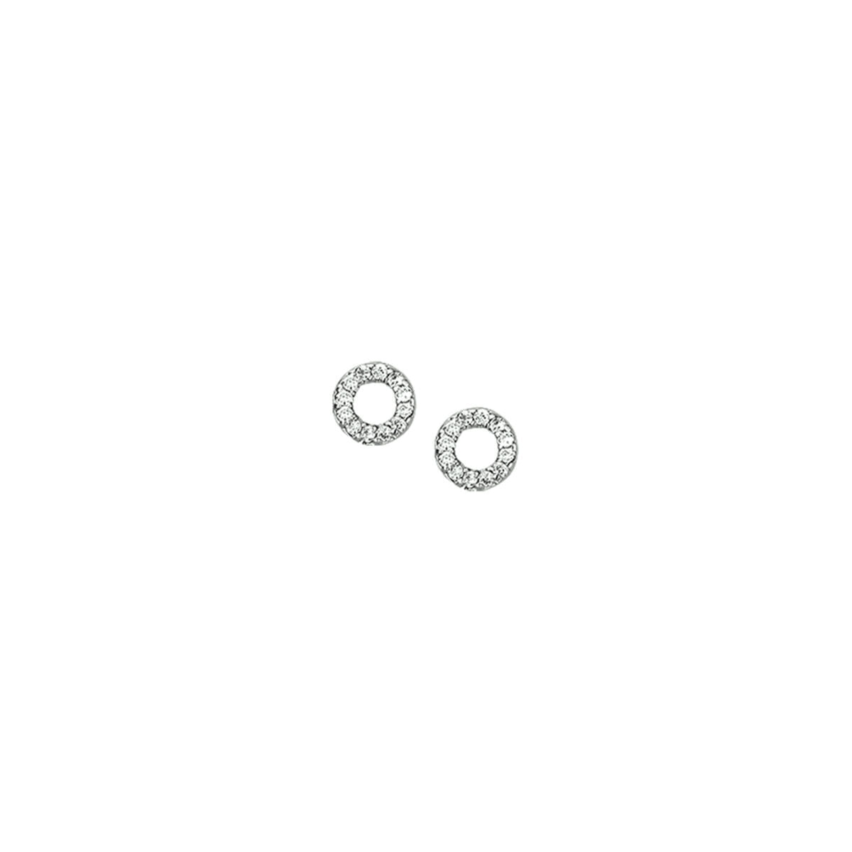 oorknoppen zirkonia zilver gerhodineerd